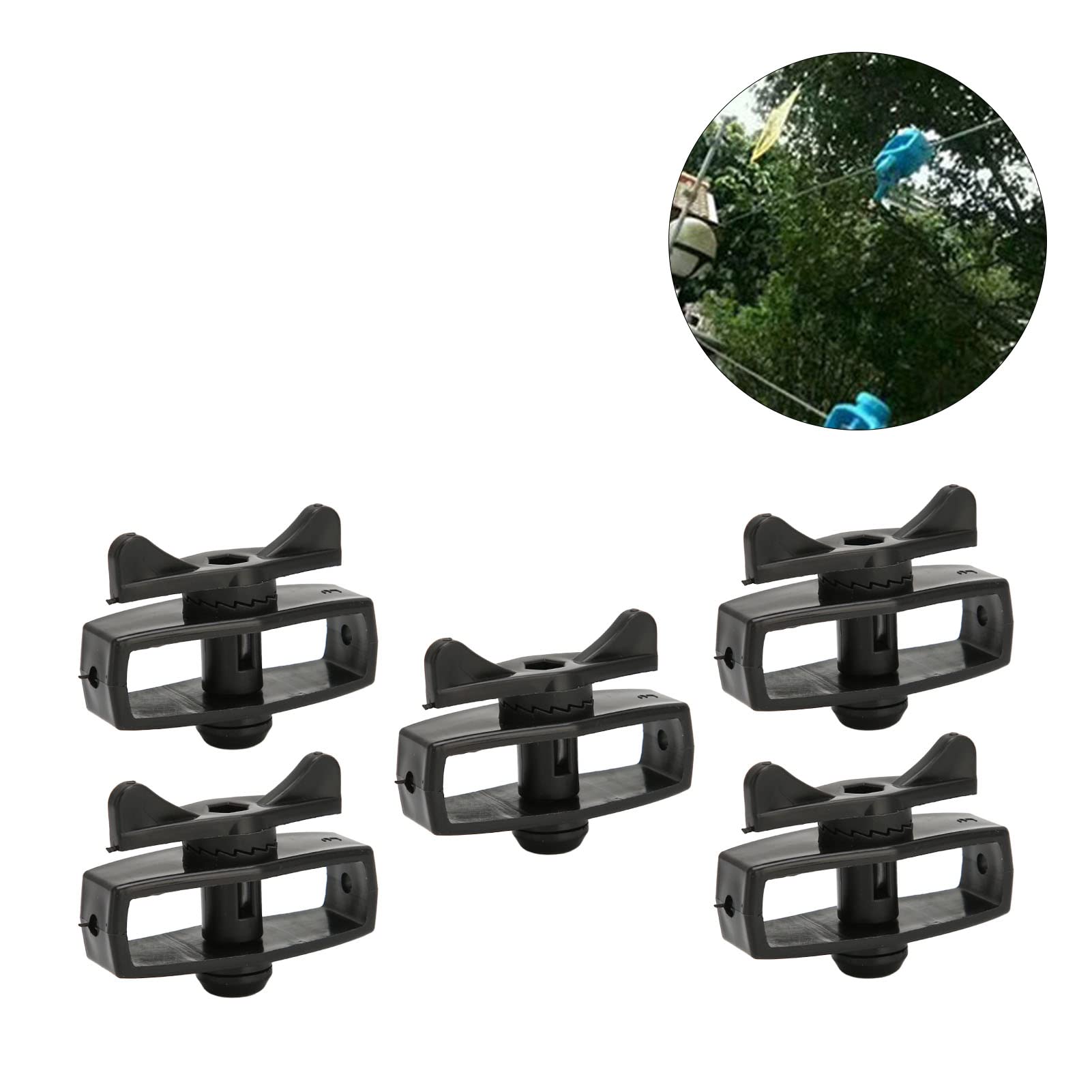 50Pcs Black Alloy Electric Fence Wire Tightener - Portable Garden Fence Tensioner for Livestock & Pet Containment - Heavy Duty Tape Tighteners for DIY Electric Fence Installation (Perfect for Farms, Ranches & Backyard Security)