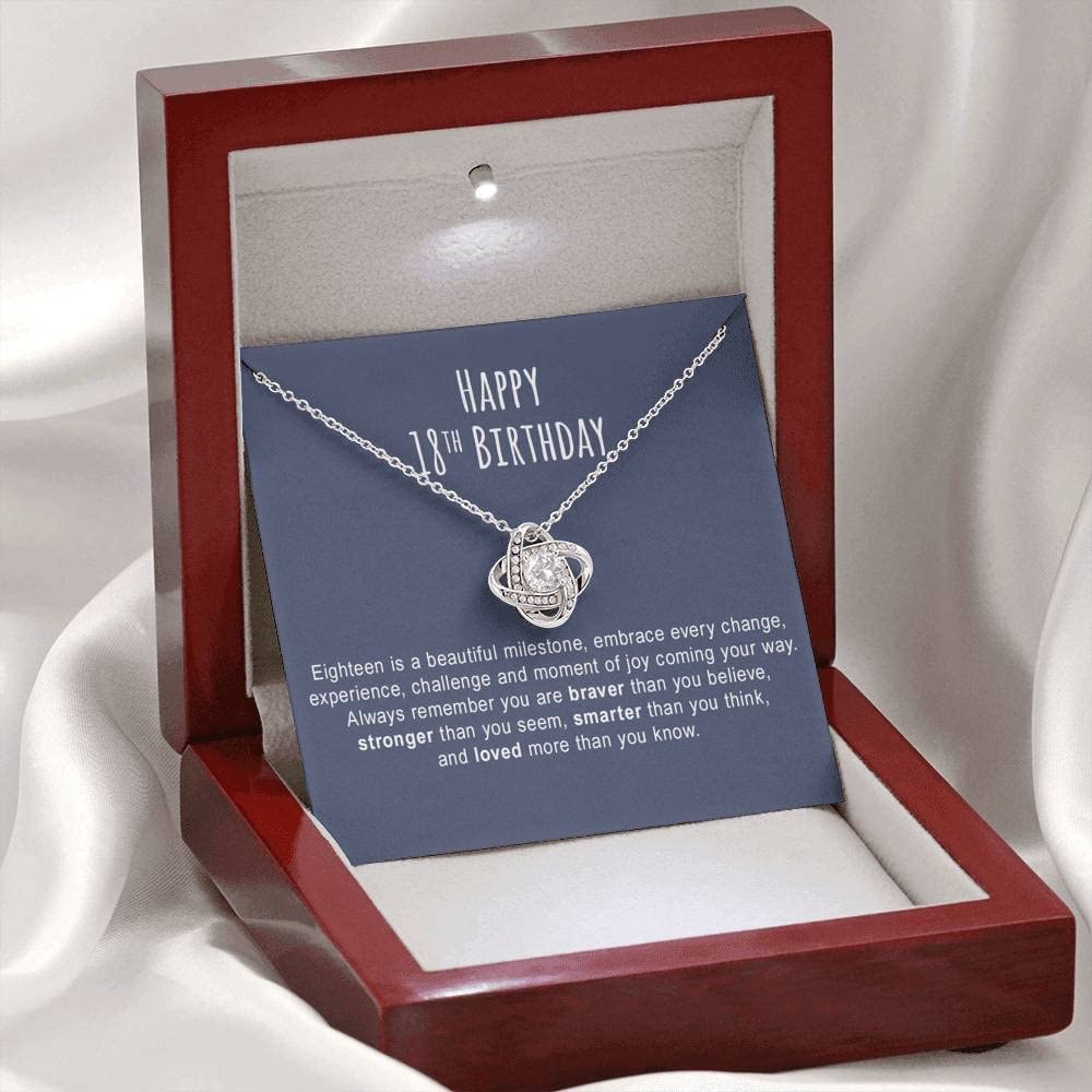 18th Birthday Necklace for Women - Personalized Jewelry Gift with Message Card & Luxury Gift Box - Perfect for Daughter, Girlfriend or Best Friend Birthday Present
