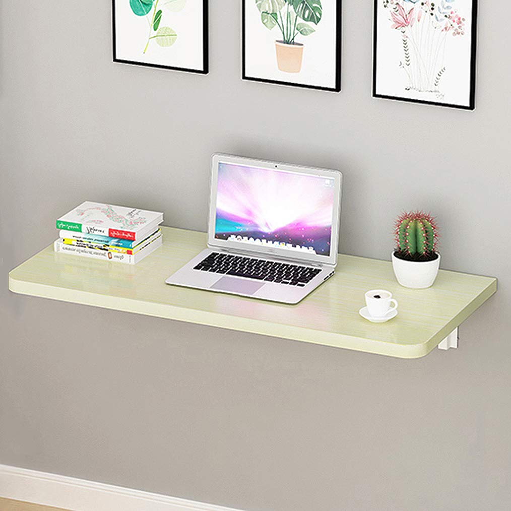 Floating Drop-Leaf Folding Desk - Space Saving Wall Mounted Hanging Table for Kitchen, Study, Bedroom, Bathroom, Office or Balcony - Perfect for Small Apartments, Dorms & Tiny Homes