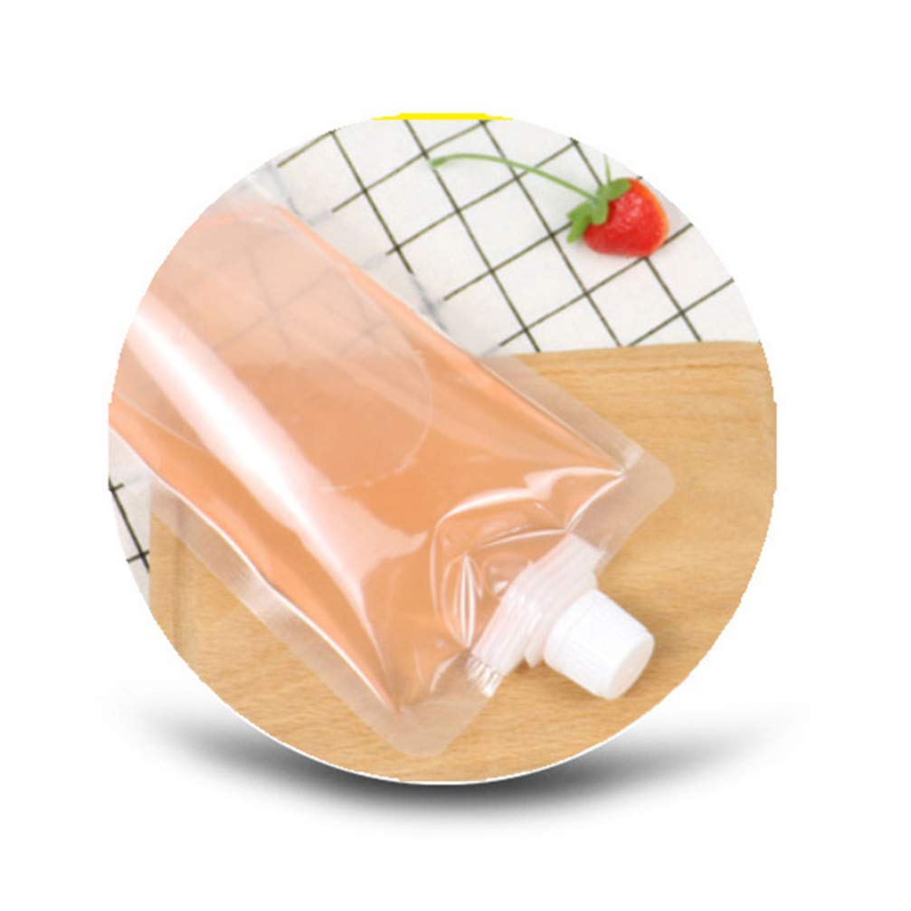 50pcs 380ml Reusable Stand Up Drink Pouches - Leak Proof Juice Bags for Hot & Cold Beverages - Perfect for Cruises, Picnics, Camping & Outdoor Activities
