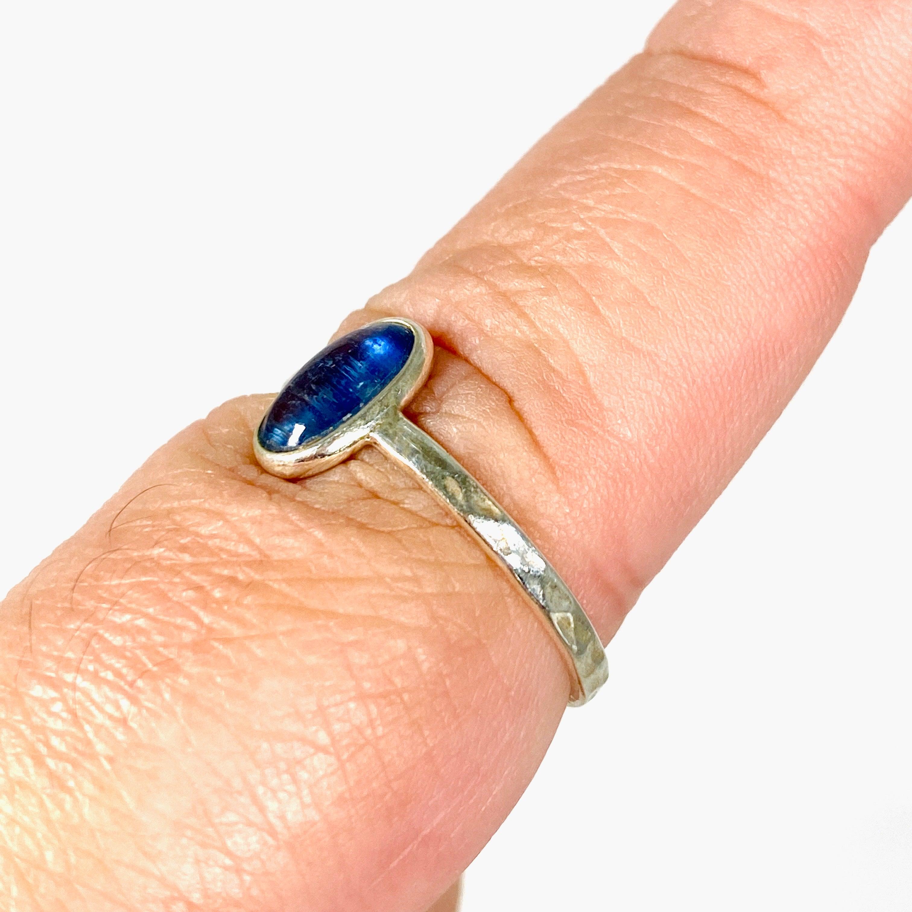 Kyanite Fine Beaten Band Ring - Size 9 - KRGJ2686 | Elegant Handmade Jewelry for Women, Perfect for Weddings, Parties & Everyday Wear