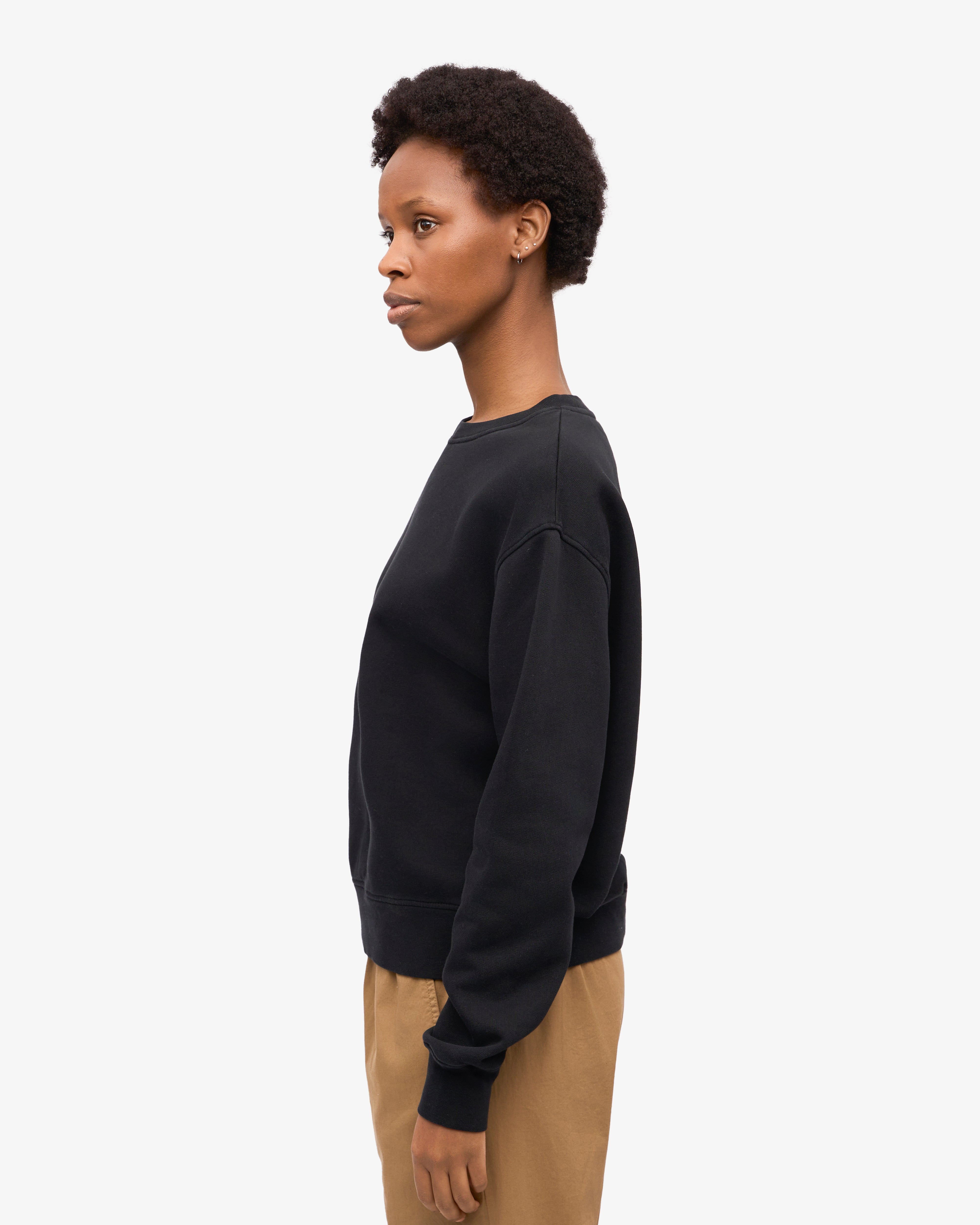 Organic Cotton Women's Classic Crew Neck T-Shirt - Deep Black | Soft & Comfortable for Casual Wear, Layering & Everyday Outfits
