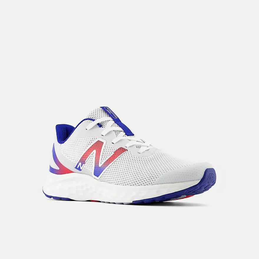 New Balance Junior Arishi V4 Running Shoes for Kids - Silver/Blue - Lightweight & Comfortable for School, Sports & Daily Activities