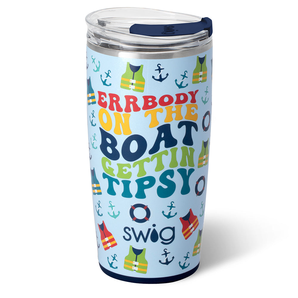 Errbody On The Boat 22oz Insulated Tumbler - Double Wall Vacuum Stainless Steel Cup with Lid & Straw - Perfect for Boating, Beach, Camping & Outdoor Adventures