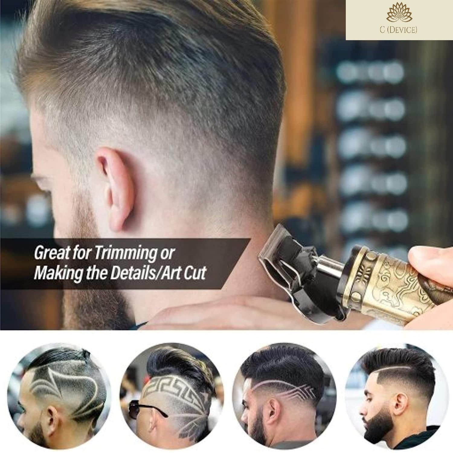 Professional Men's Hair & Beard Trimmer - Adjustable Blade Clipper, Body Groomer & Shaver with Metal Body for Precise Close Cuts | Perfect for Home Grooming, Travel & Professional Barbershop Use