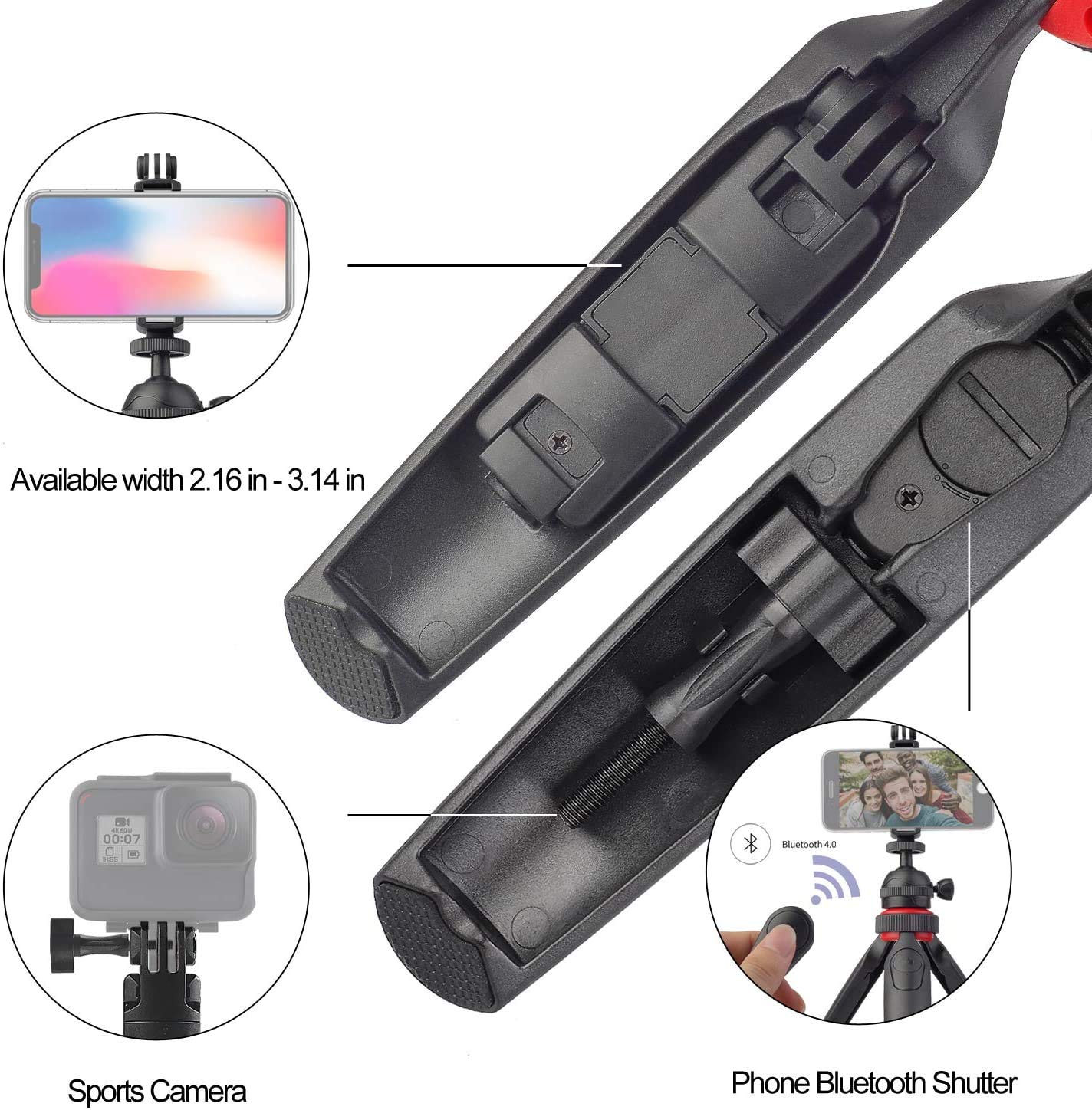 Portable Mini Tripod Stand for Smartphone & Camera - 360° Rotation with Remote Shutter for Travel & Vlogging