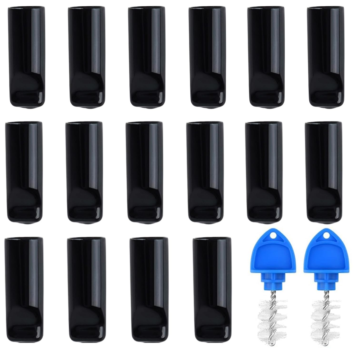 16-Piece Beer Faucet Covers & 2-Piece Beer Tap Plug Brush Set - Rubber Draft Tap Soother Nipple for Beer Line Cleaning Kit | Perfect for Home Brewing, Bar Maintenance & Keg Party Accessories