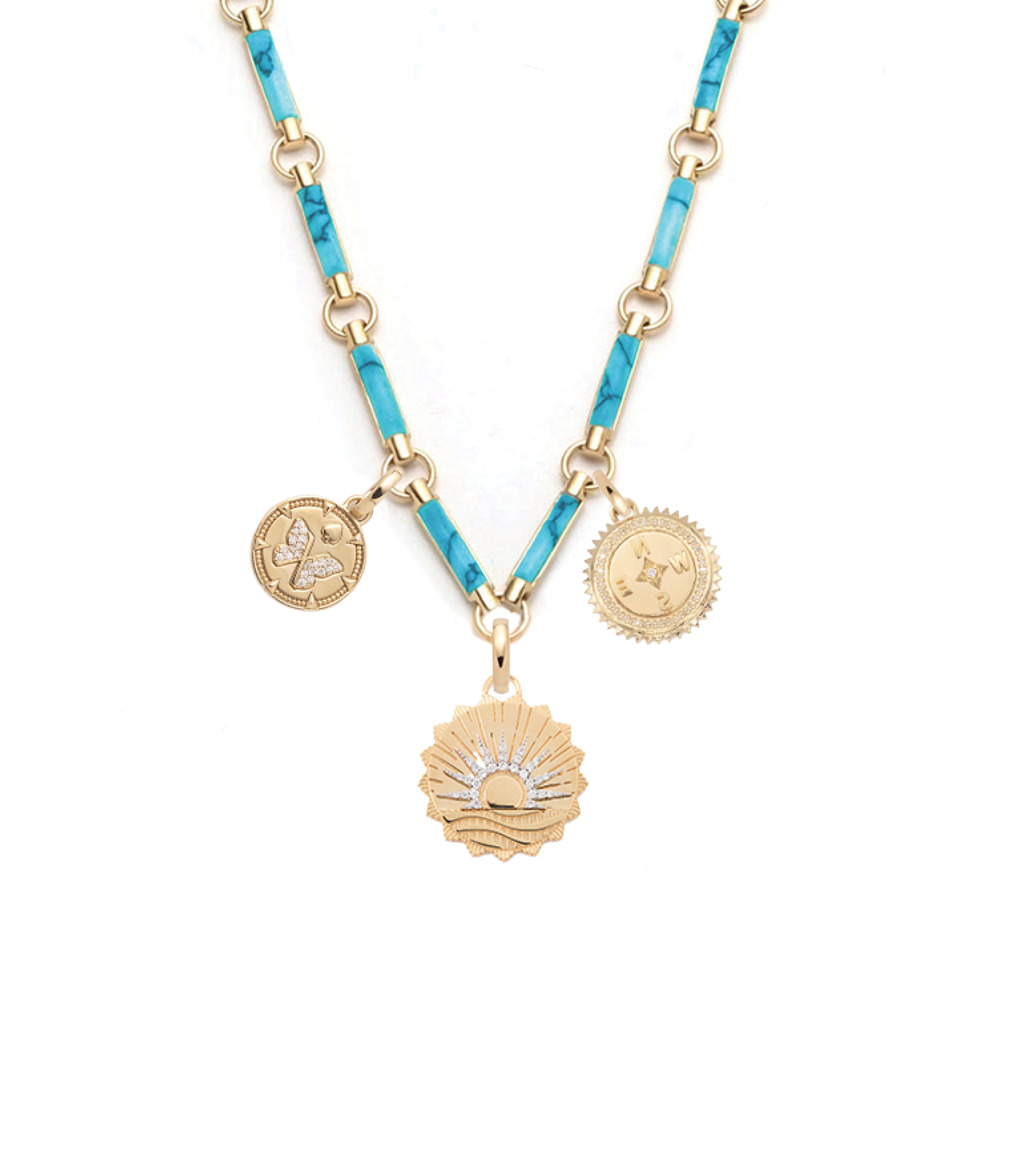 Element Chain Necklace with Turquoise Stone - Spiritual Jewelry for New Beginnings, Inner Strength & Resilience | Perfect for Meditation, Yoga & Daily Inspiration