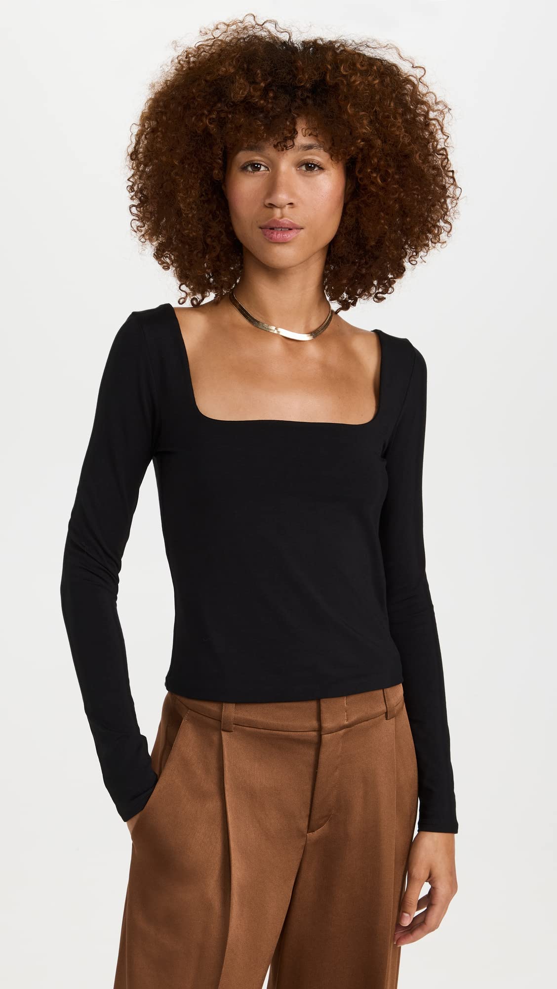 Vince Women's Long Sleeve Square Neck Blouse - Elegant Casual & Office Wear Tops for Women | Perfect for Work, Date Night & Special Occasions