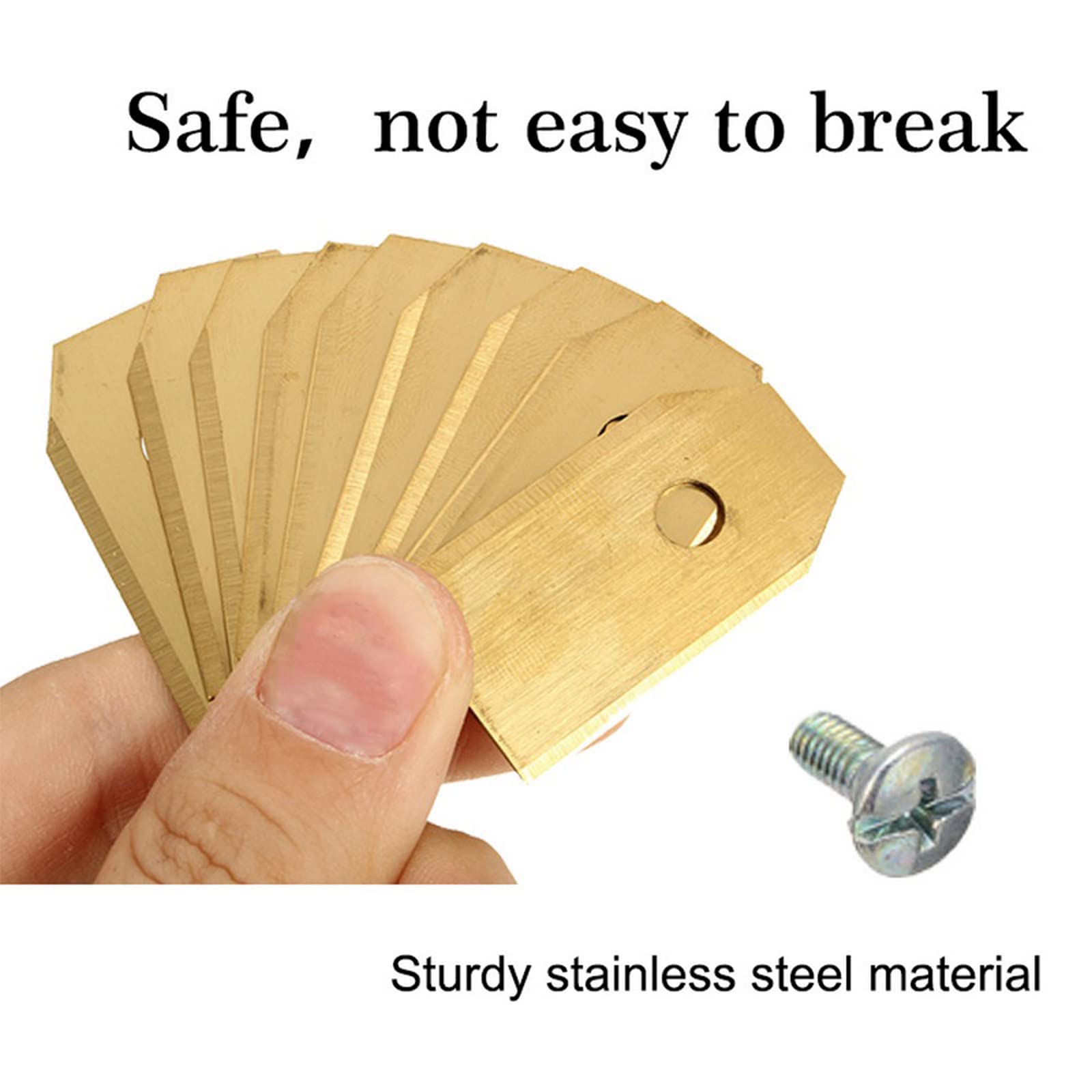 30pcs Titanium Plated Lawn Mower Blades Replacement for Husqvarna Gardena - Durable Stainless Steel Trimmer Blades with Screws (60pcs Total) - Perfect for Yard Maintenance, Landscaping & Professional Grass Cutting