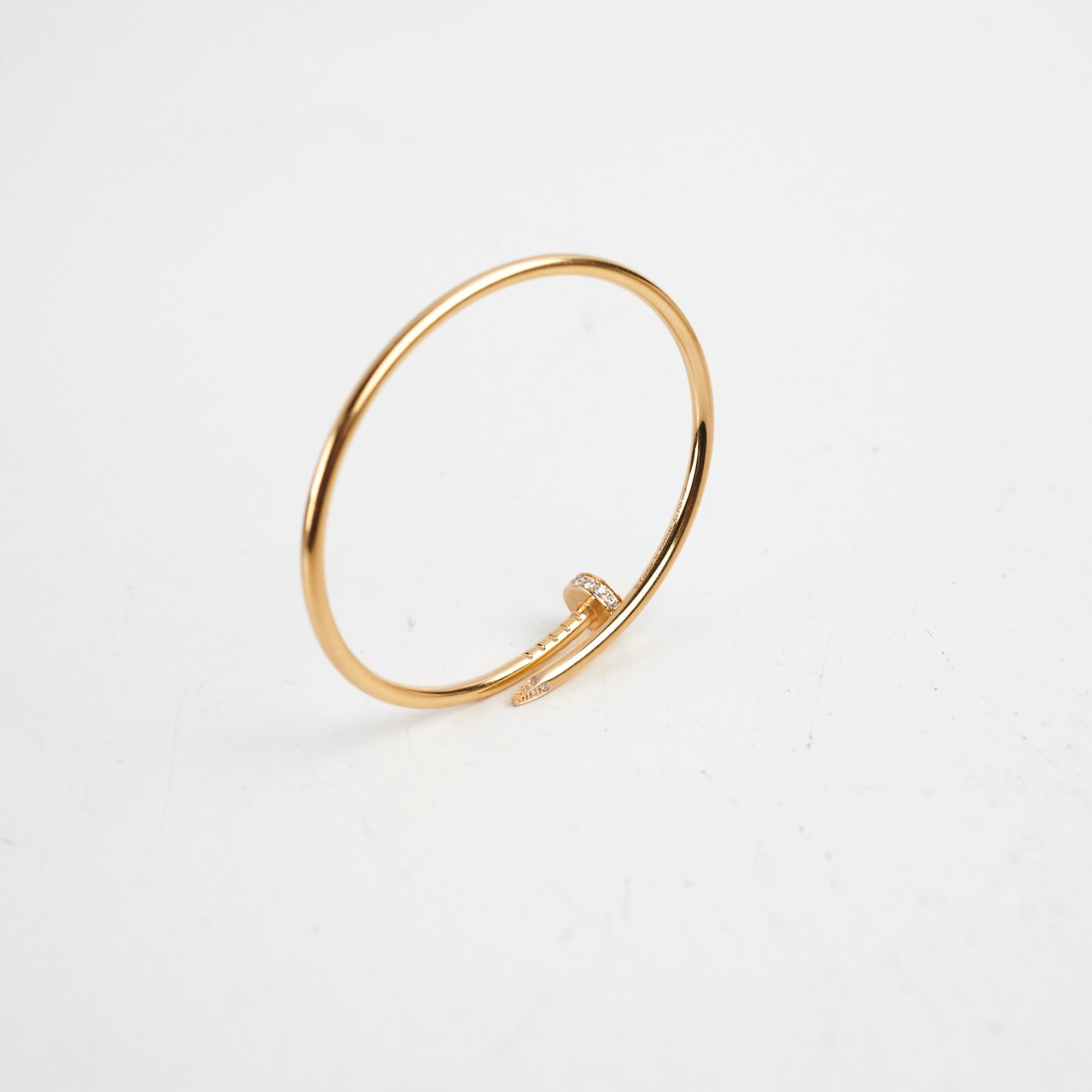 Cartier Juste Un Clou JUC Small Diamond Bracelet in 18K Yellow Gold Size 15 - Luxury Jewelry for Women, Perfect for Gifts, Parties & Special Occasions