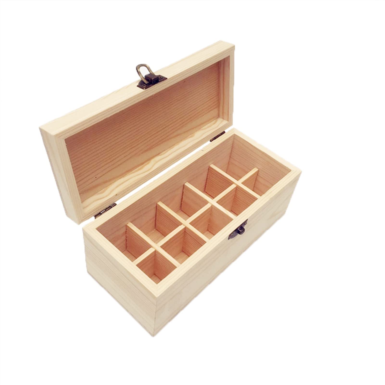 Premium 10-Slot Wooden Essential Oil Storage Box - Aromatherapy Organizer, Jewelry & Treasure Case, 30ML Capacity - Perfect for Home, Travel & Spa Use (10 Grid, Natural Wood)
