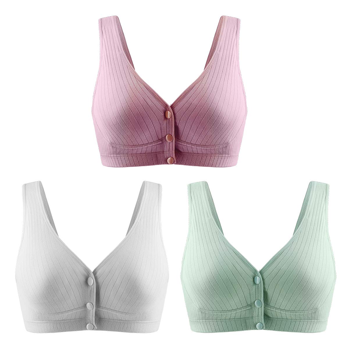 Comfortable Nursing Sleep Bras for Breastfeeding Women - Front Button Maternity Bralette for Nighttime Nursing & Relaxation