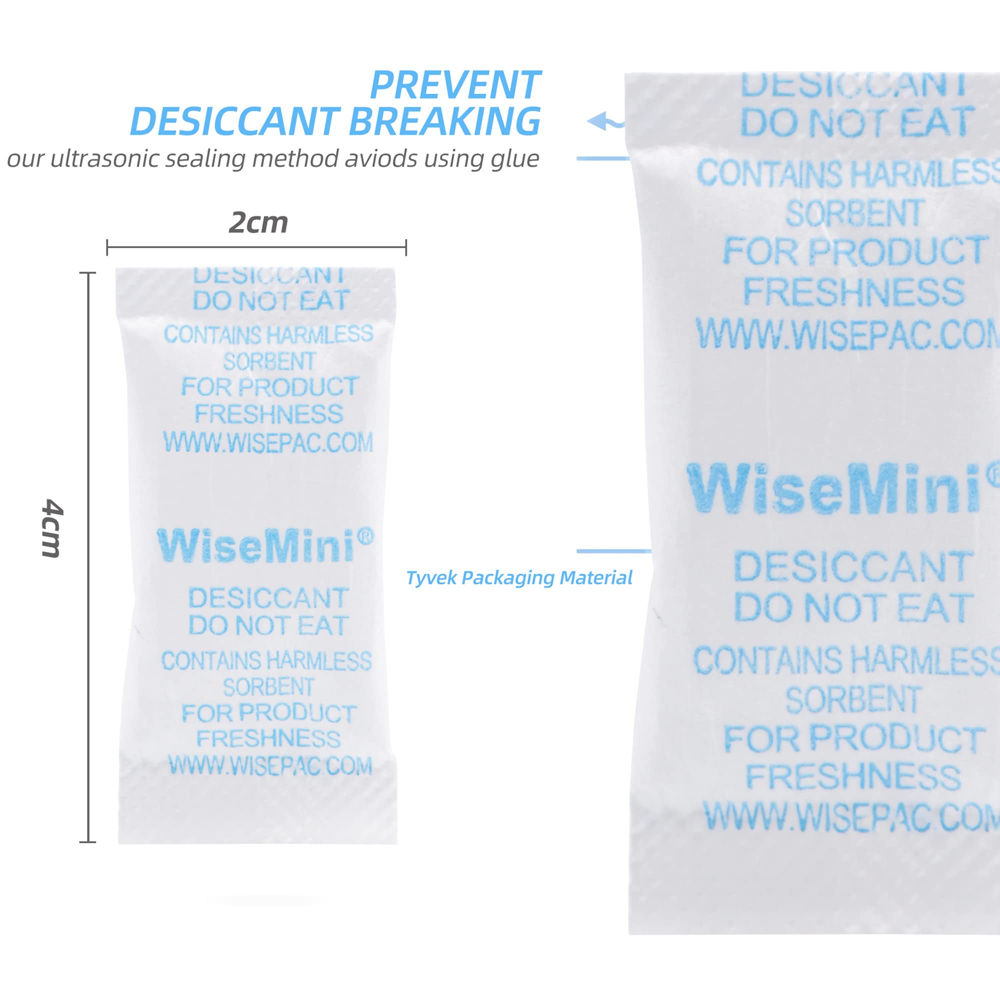 Wisesorb 1 Gram 1400 Packs Food Grade Silica Gel Packets - Moisture Absorber for Food Storage, Electronics, Documents & Closet Dehumidifier - Reusable Desiccant Packs for Dry Cabinet, Shoe Box & Travel