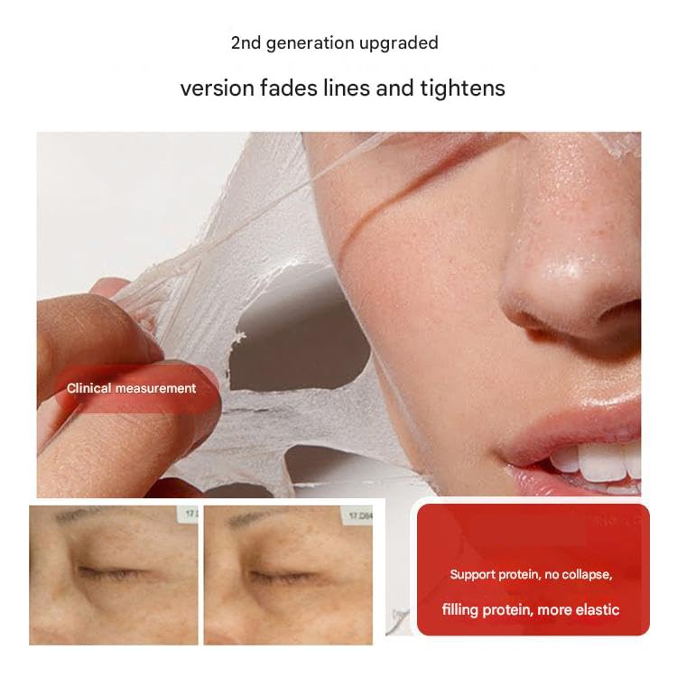 1 PC Lefilleo Collagen Peel-Off Face Mask - Deeply Firming, Lifting & Purifying - Reduces Fine Lines & Wrinkles - 65g - Perfect for Spa Night & Anti-Aging Skincare Routine
