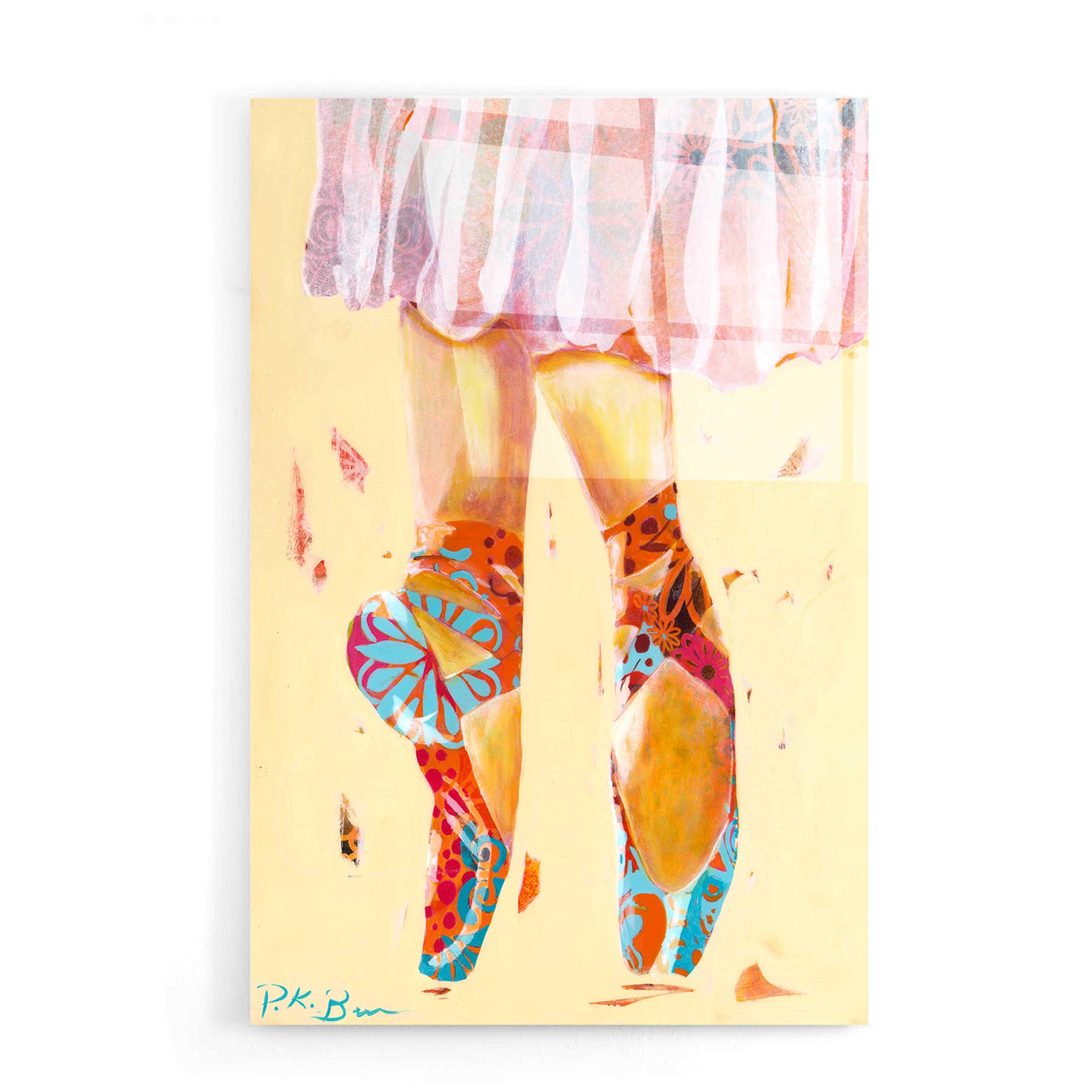 Ballet Slippers Acrylic Wall Art by Pamela Beer - 16x24 Inch Modern Canvas Painting for Living Room, Bedroom & Office Decor | Graffiti Style Home Artwork