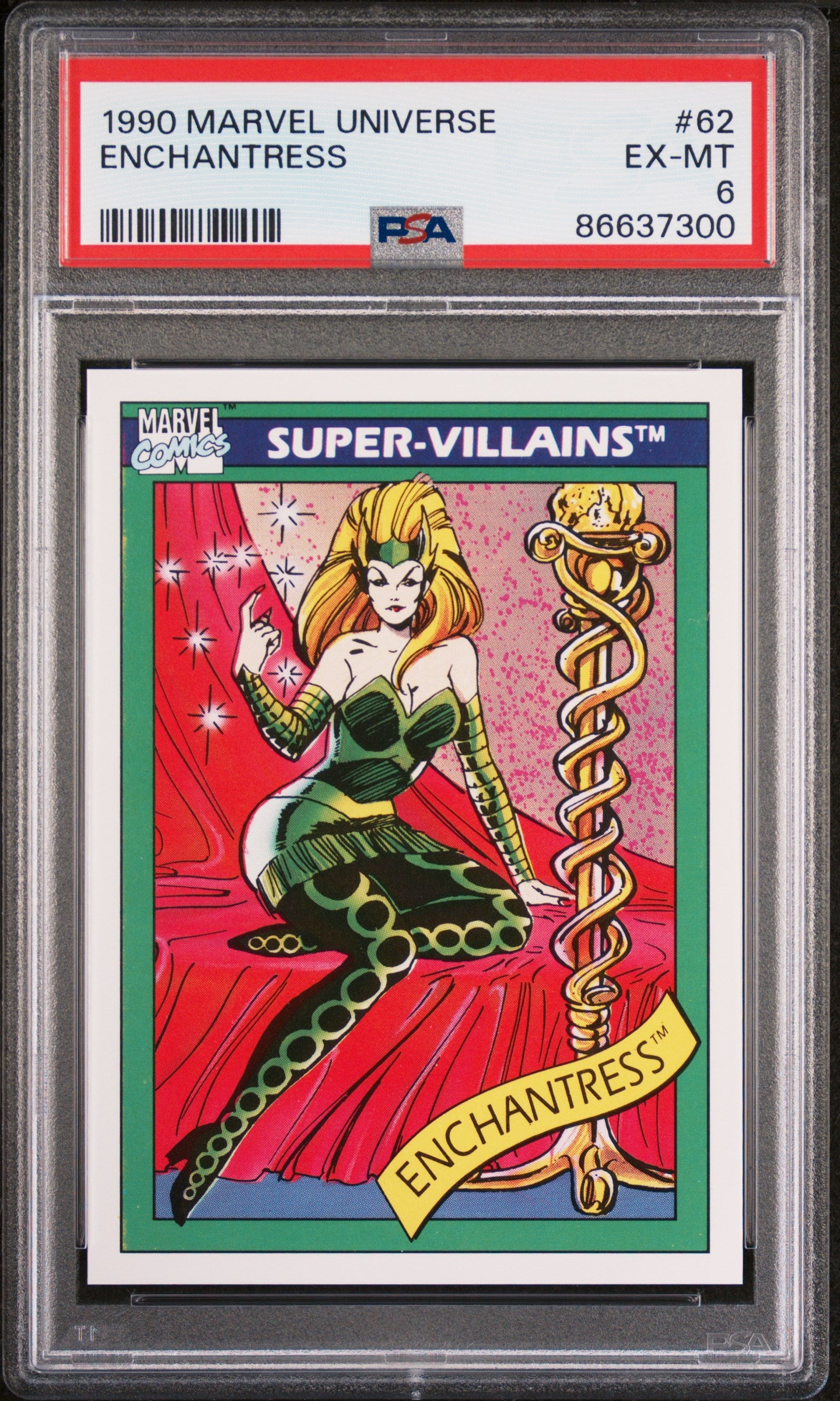 1990 Marvel Universe Enchantress #62 PSA 6 Graded Comic - Collectible Superhero Memorabilia for Display & Investment