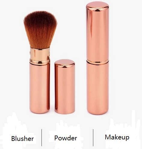 RECTYO GALLERY Retractable Kabuki Makeup Brush - 1PC Travel Blush & Foundation Brush Set, Multicolor Cosmetic Tool for On-the-Go Touch Ups & Professional Makeup Application
