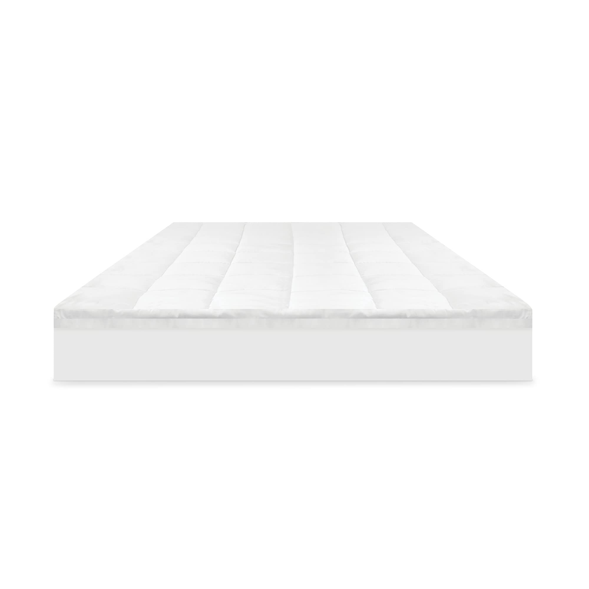SensorPEDIC SlumberMax Dual Comfort Hybrid 4-Inch Memory Foam & Lux Fiber Mattress Topper - King Size, White - Pressure Relief for Back & Side Sleepers, Perfect for Guest Beds & Dorm Rooms