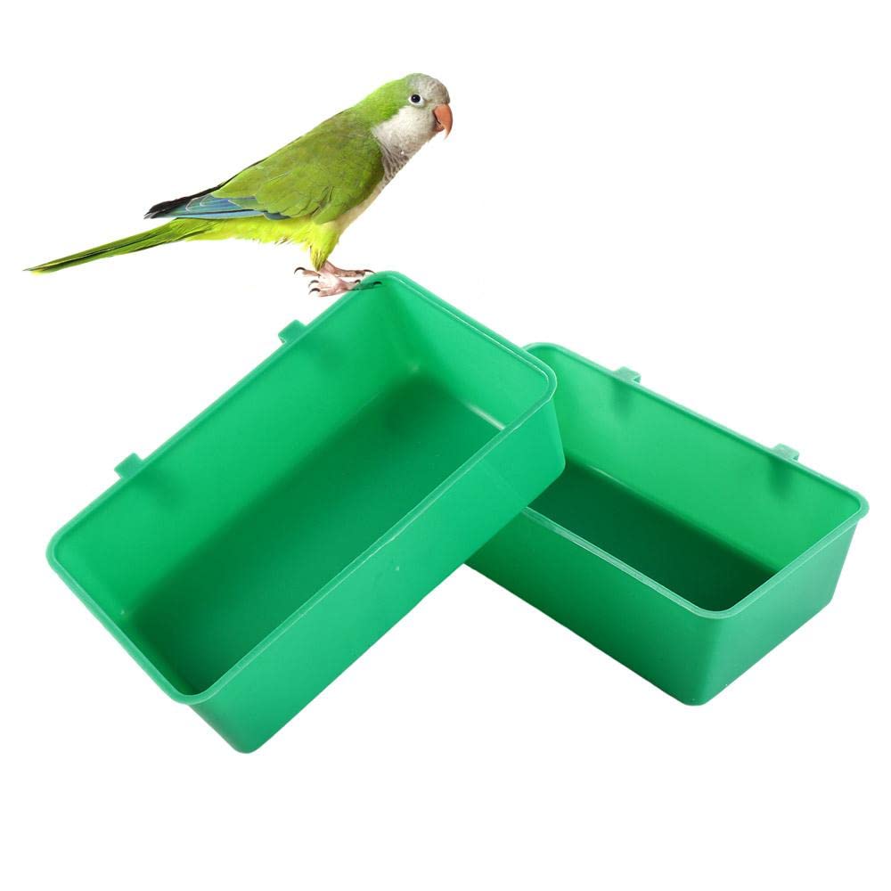 5PCS Hanging Bird Food Bowls - Square Parakeet Feeder & Multi-Purpose Parrot Bath Basin for Cage Accessories - Perfect for Small Birds Like Budgies, Cockatiels & Lovebirds - Bird Supplies & Pet Accessories for Feeding, Bathing & Cage Decoration