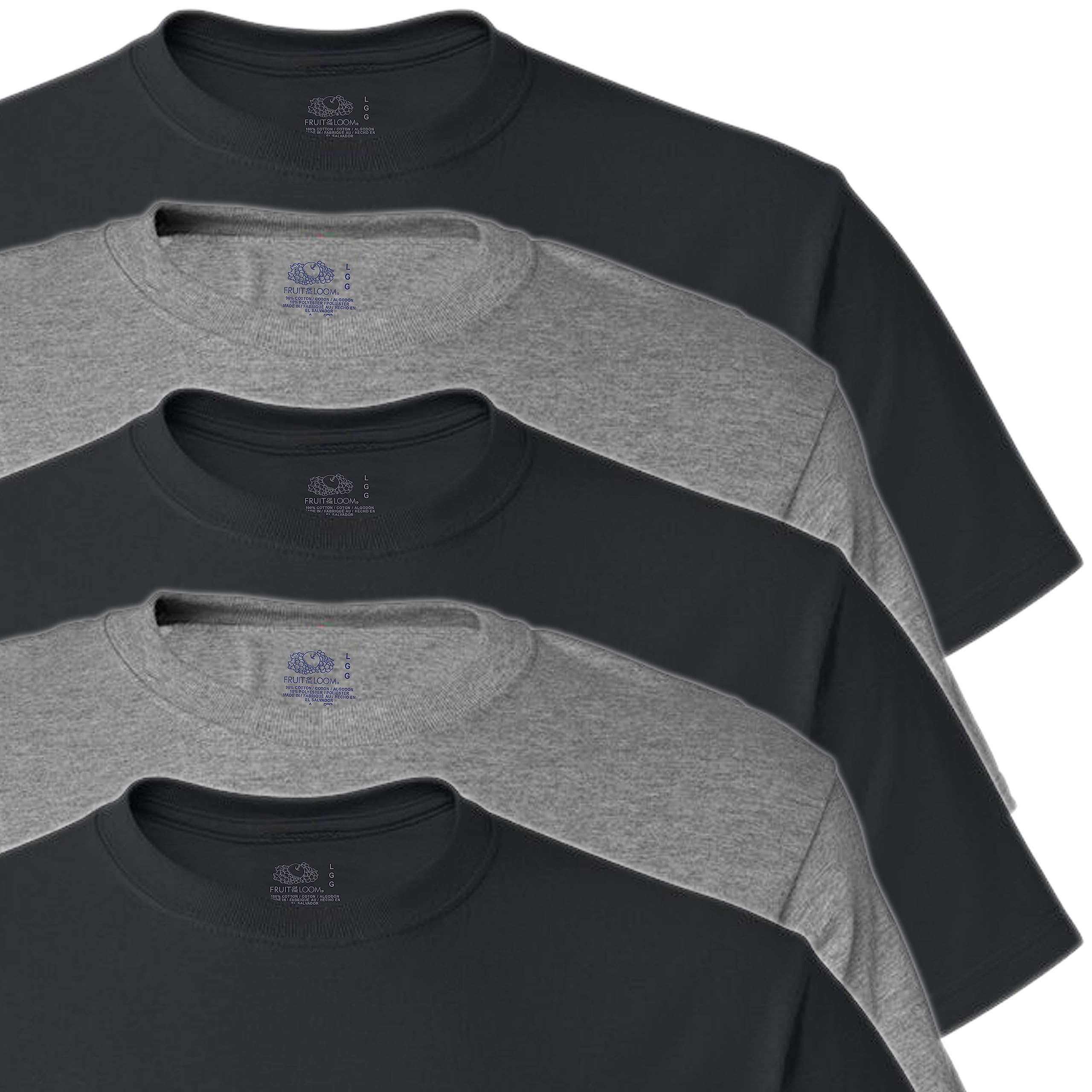 Fruit of the Loom Men's Comfort Fit Crew Neck T-Shirts 6-Pack - Soft Cotton Basic Tees for Casual Wear, Gym & Everyday Use