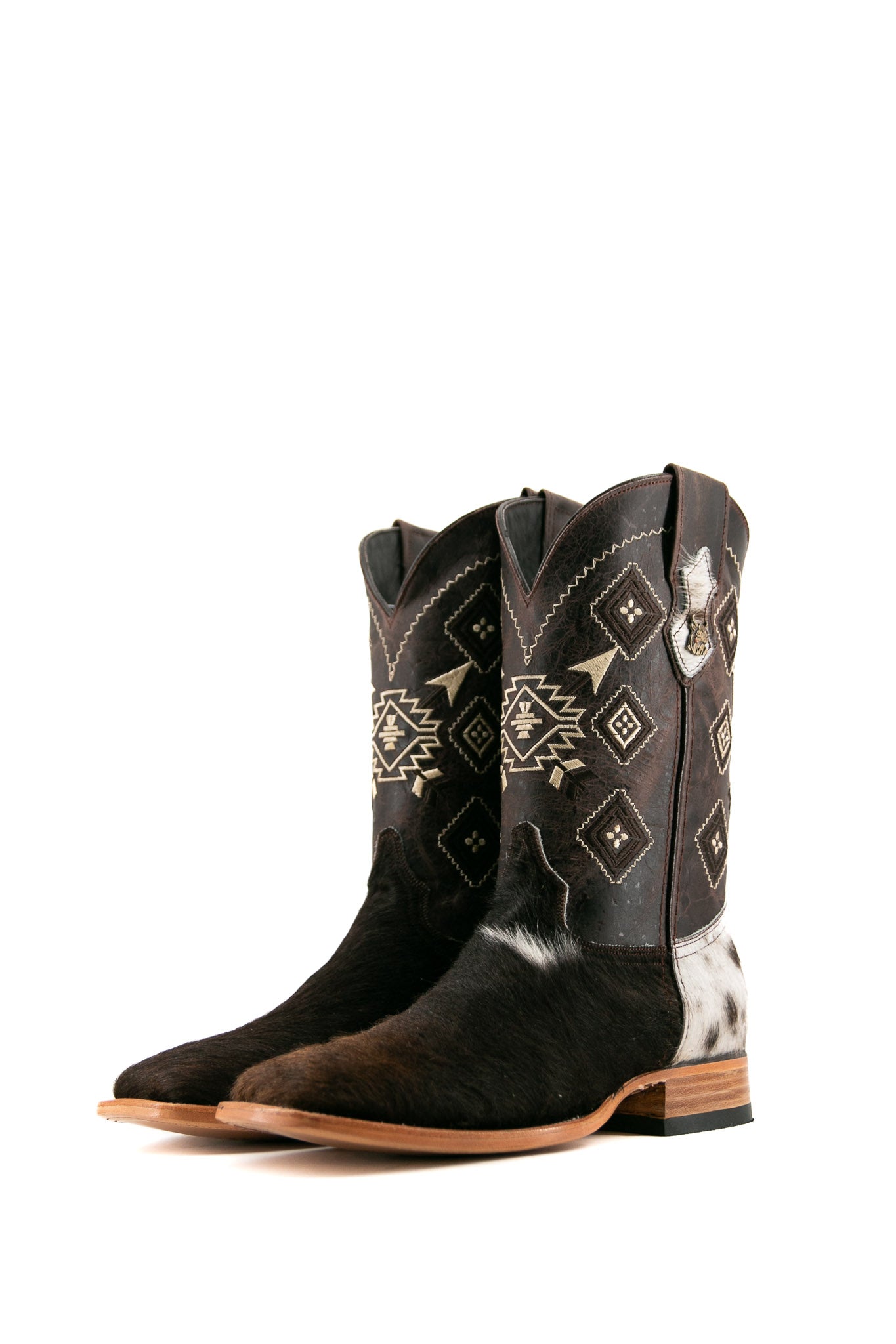 Authentic Men's Cowhide Square Toe Cowboy Boots - Size 10.5 (JM19) - Western Style Riding Boots for Country Music Festivals & Rodeo Events