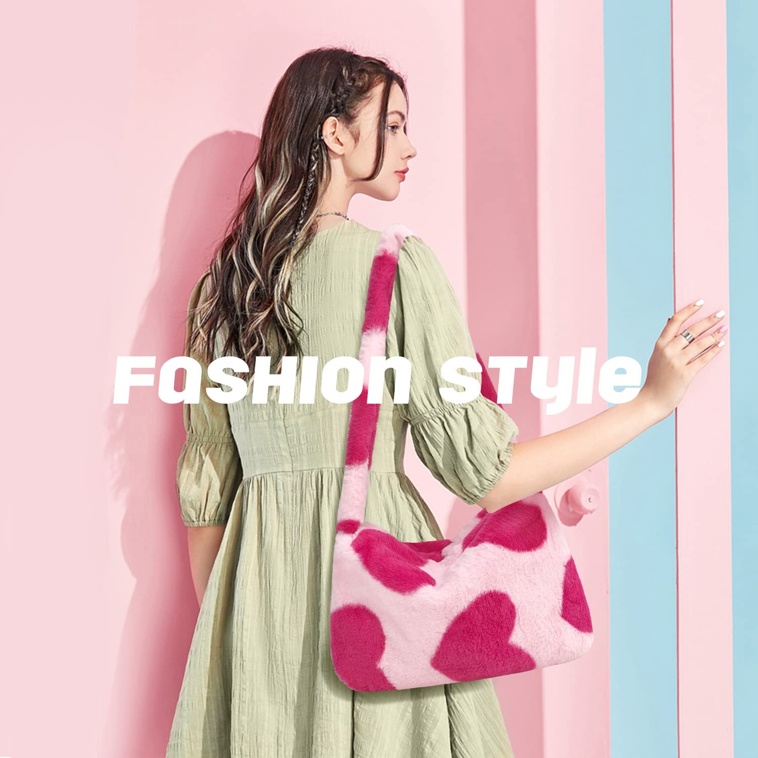 Y2K Fuzzy Tote Bag for Women - Large Fluffy Shoulder Purse with Faux Fur, Cute Plush Handbag for Autumn Winter Fashion | Perfect for Shopping, Travel & Daily Use