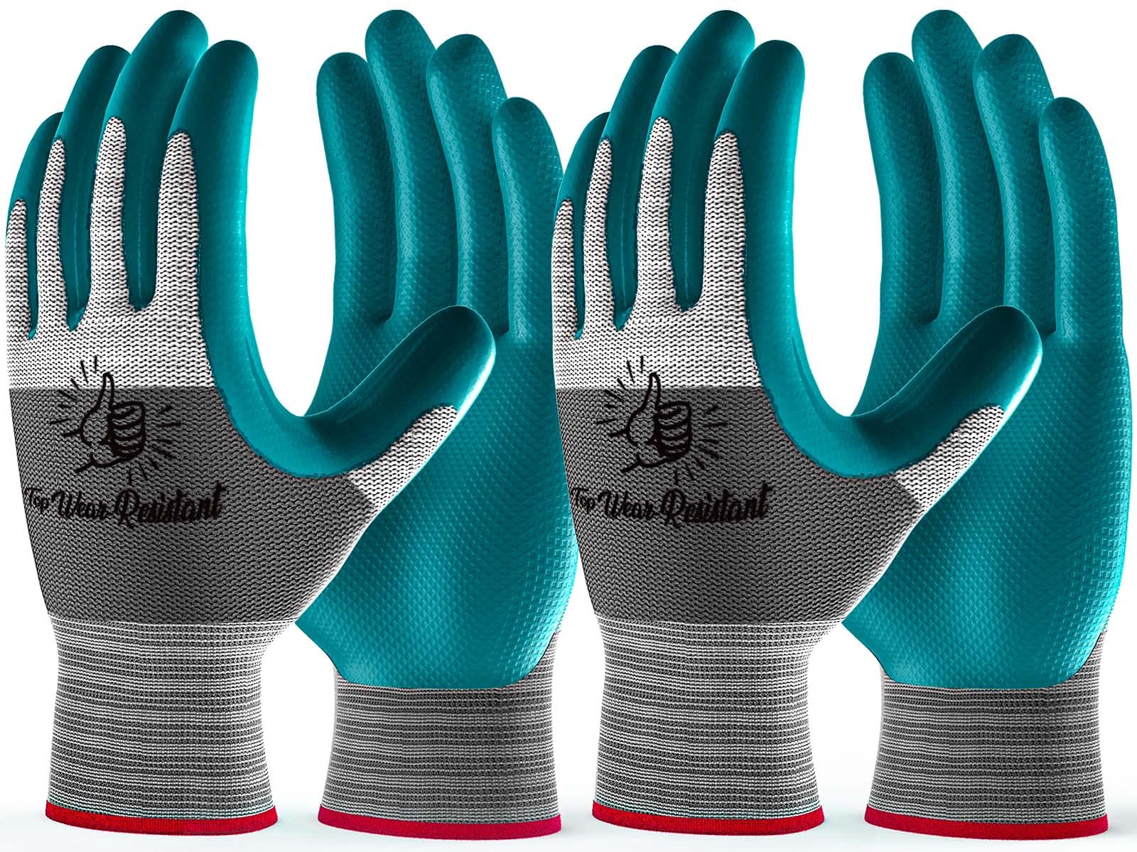 Breathable Rubber Gardening Gloves for Men & Women - 6 Pairs Set - Durable, Comfortable & Flexible for Planting, Weeding & Outdoor Work
