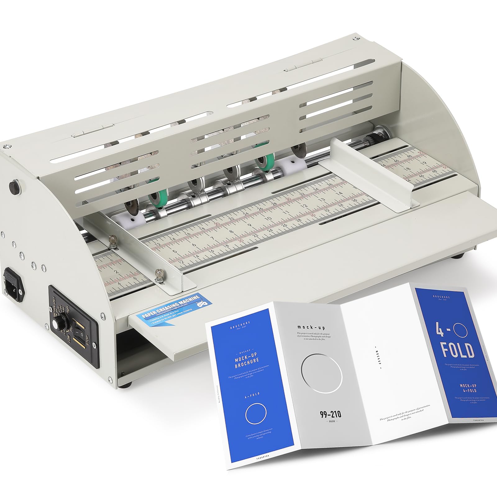 MXMoonant Electric Creasing Machine - Adjustable Speed 0-100r/min, Paper Creaser Perforator Cutter Folder for Cards, Invitations & Tickets (110V) | Perfect for DIY Crafting, Wedding Invitations & Business Cards