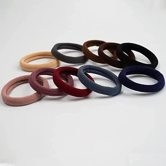 DIVERSA Elastic Dark Color Hair Ties - Soft Stretchy Ponytail Holders for Thick Hair, Women & Girls (30 Pack) - Perfect for Workouts, Office & Everyday Hairstyles