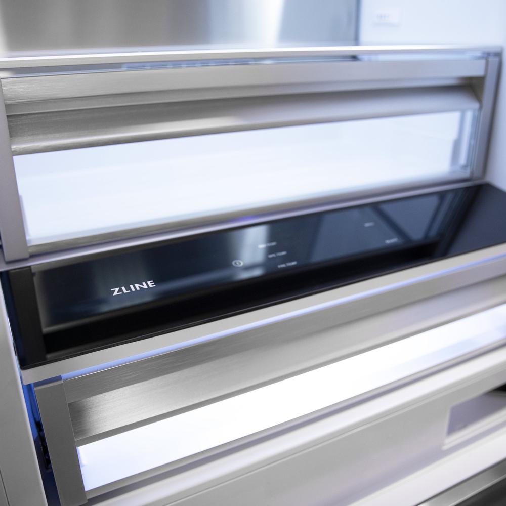 ZLINE Autograph Edition 30 Inch Panel Ready Built-In Bottom Freezer Refrigerator - 16.1 cu ft Capacity with Water Dispenser & Ice Maker - Champagne Bronze Finish (RBIVZ 30 CB) - Perfect for Modern Kitchens, Open Concept Homes & Luxury Appliances Collection