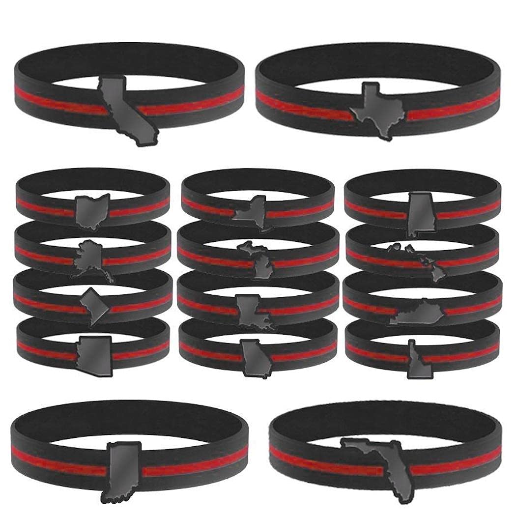 Thin Red Line Bracelets for Firefighters - Support First Responders with Stylish Wristbands | Firefighter Appreciation Gifts & Everyday Wear