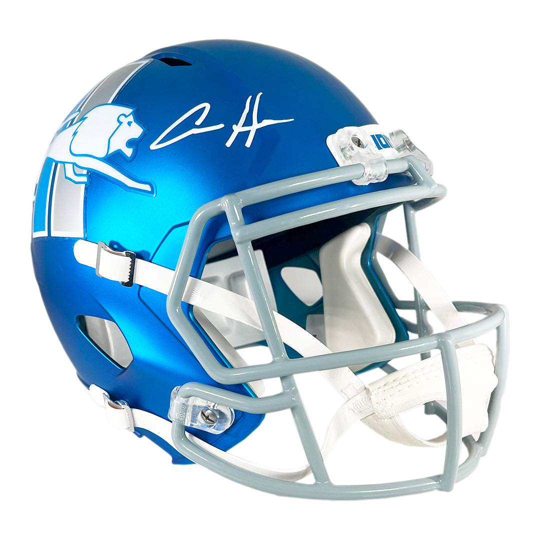 Aidan Hutchinson Autographed Detroit Lions Alternate Speed Full-Size Replica Football Helmet with Beckett COA - Perfect for NFL Collectors, Sports Memorabilia Displays & Lions Fan Gifts