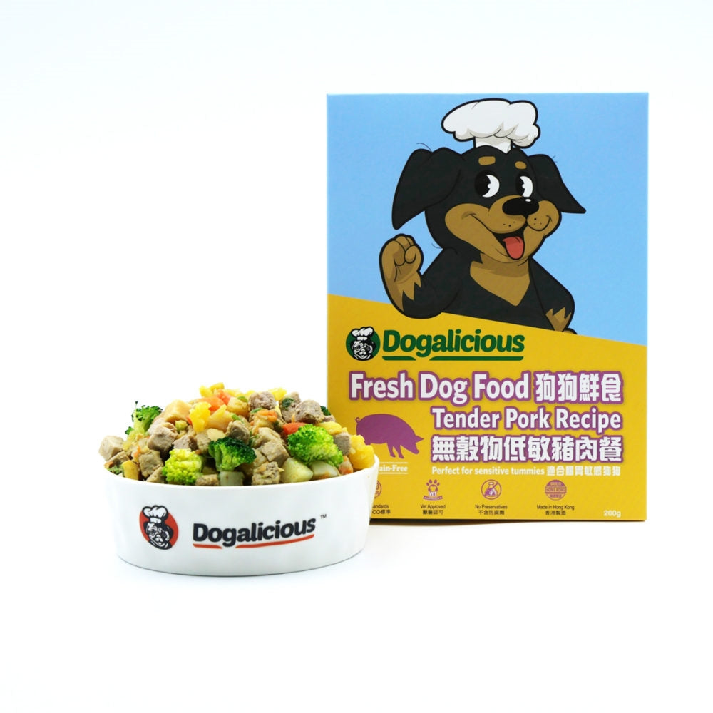 Dogalicious Frozen Fresh Tender Pork Recipe Dog Food - High Protein Grain-Free Meal for Puppies & Adult Dogs - Perfect for Training Treats & Daily Nutrition
