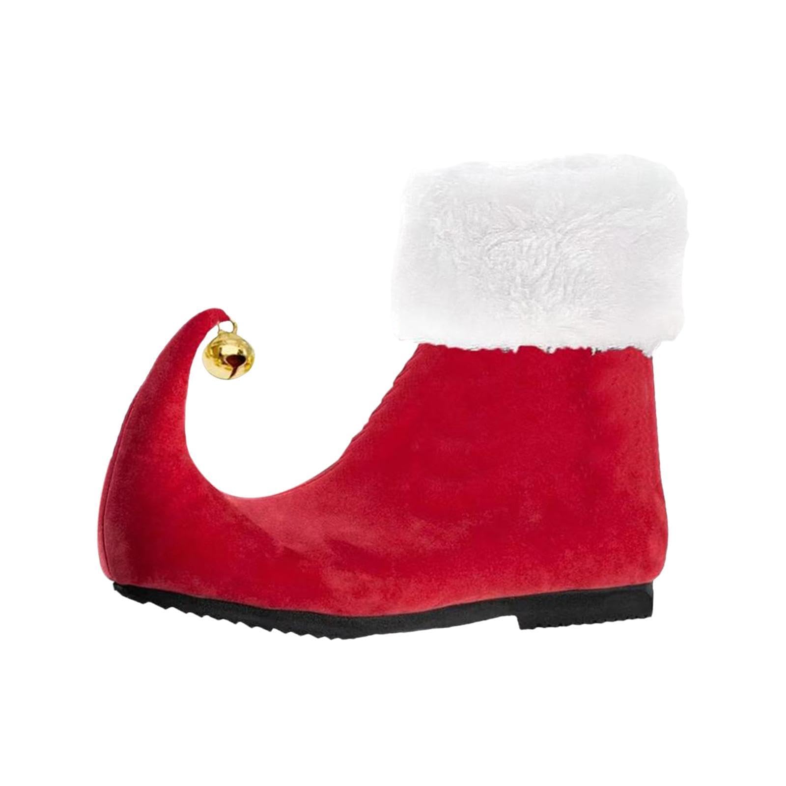 Adorable Red Christmas Elf Shoes - Festive Dress Up Booties for Holiday Parties & Costume Events | Size 45