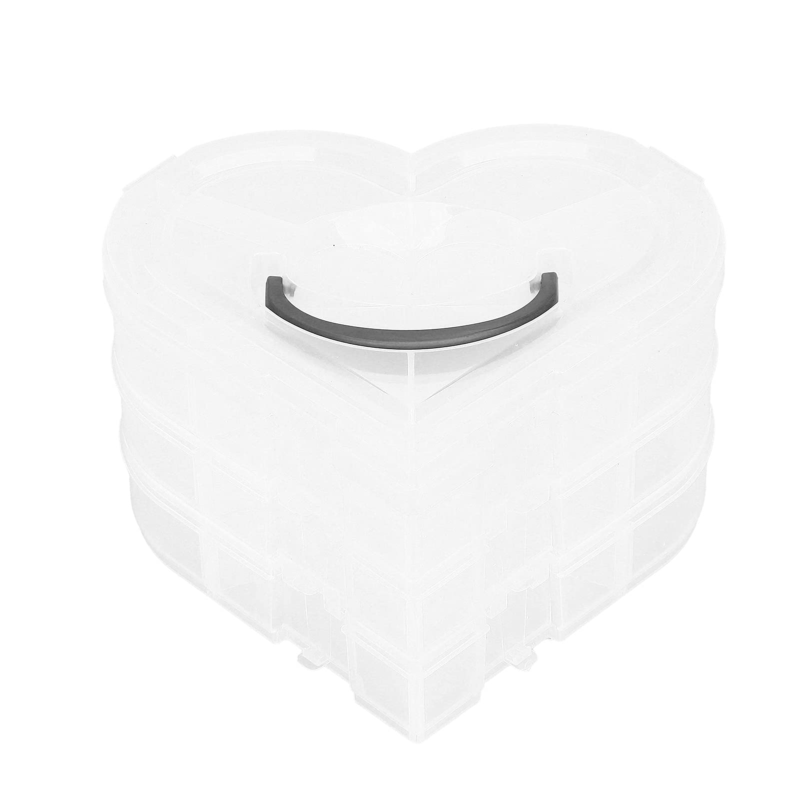 Zerodis Heart-Shaped Plastic Jewelry Organizer Box - Lightweight & Portable Jewelry Storage Case for Earrings, Rings, Necklaces - Perfect for Home, Travel & Gift Giving