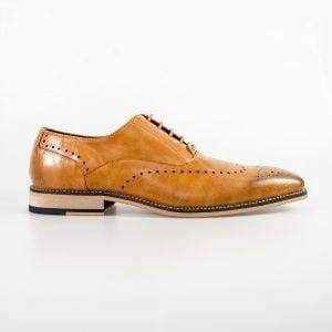 Cavani Fabian Men's Casual Tan Leather Shoes - Stylish & Comfortable for Work, Office & Everyday Wear