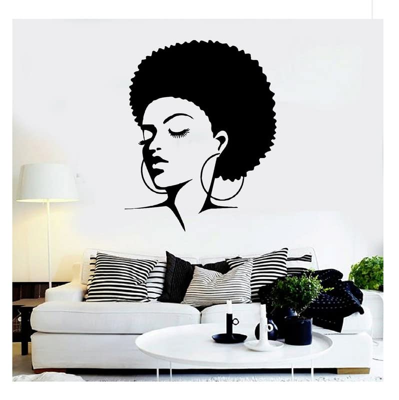 LYOMAN® Sexy Black Lady Wall Decal Vinyl Sticker - Elegant Hair Beauty Art for Bedroom, Living Room & Office Decor