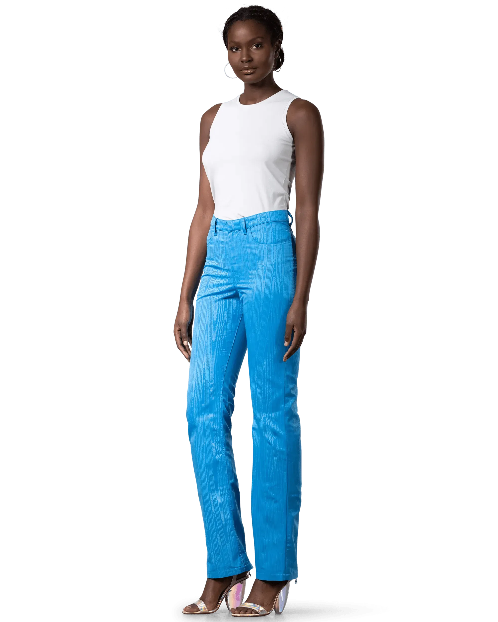 Women's Ankle Zip Straight Leg Pants - Stretchy Comfort Fit Casual Trousers for Work, Travel & Everyday Wear