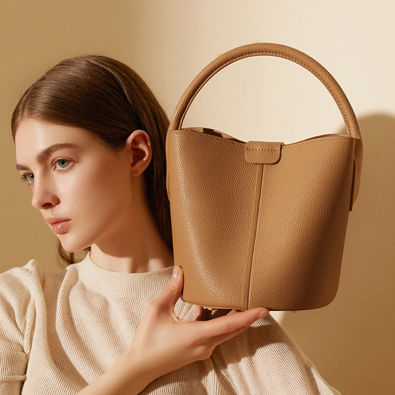 Genuine Leather Crossbody Bucket Bag for Women - Stylish Tote & Shoulder Handbag Purse - Perfect for Travel, Shopping & Everyday Use