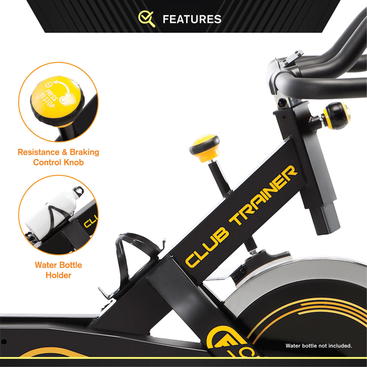 Circuit Fitness AMZ 955BK Indoor Cycling Bike with 40 lbs Flywheel - Heavy Duty Exercise Bike for Home Gym & Cardio Workouts - Perfect for Spin Classes, Weight Loss & Fitness Training