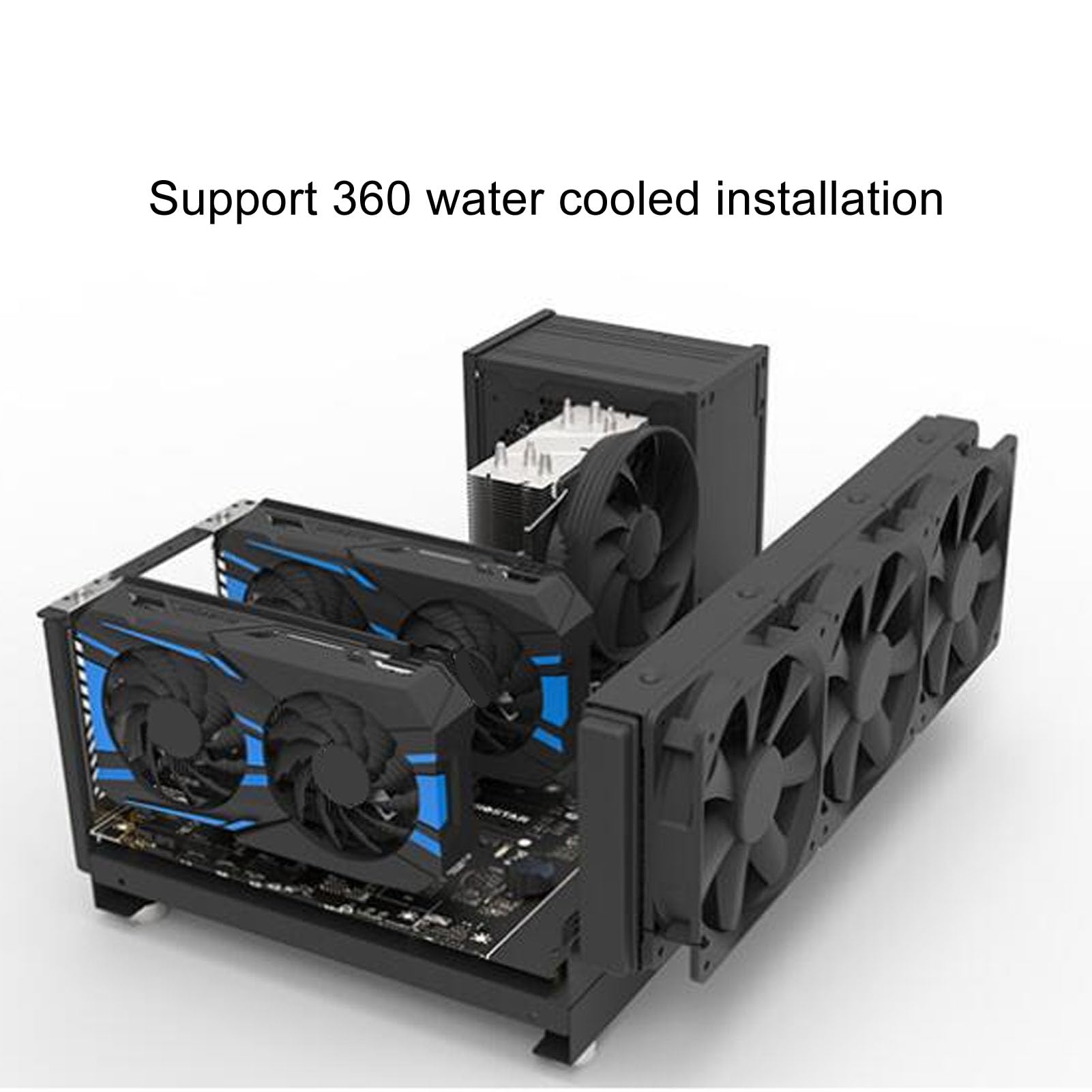 Steel ATX Open Frame Computer Case - DIY Gaming PC Chassis for ATX/Micro ATX/Mini ITX Motherboards with Handle | Perfect for Custom Builds, Bench Testing & LAN Parties