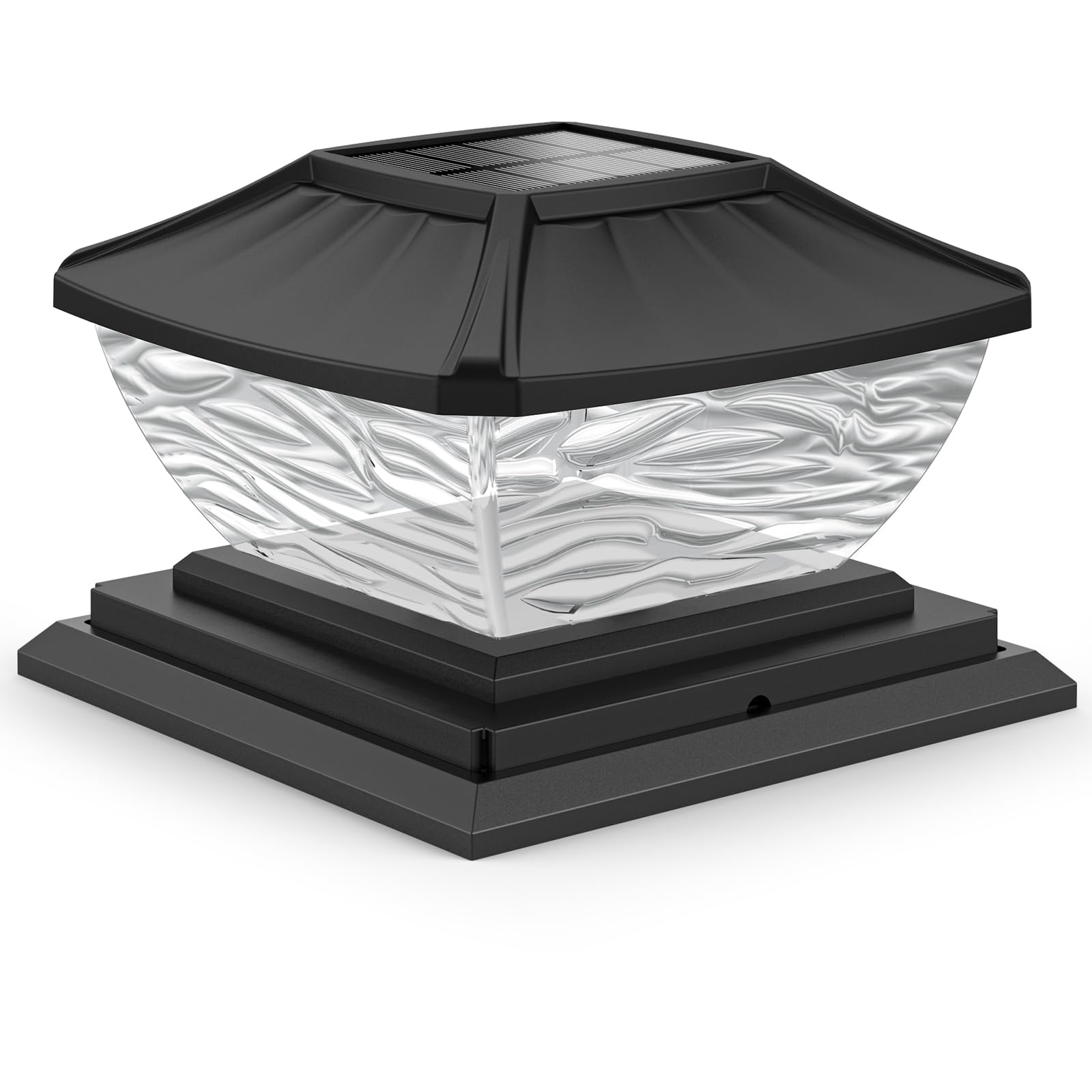 SOLLUCIS Solar Post Cap Lights - Super Bright 8 LED Solar Powered Fence Lights with 2 Color Modes (20 Lumen) | Waterproof Outdoor Lighting for 4x4 5x5 6x6 Wood Posts | Perfect for Garden, Patio, Deck, Pathway and Landscape Decor