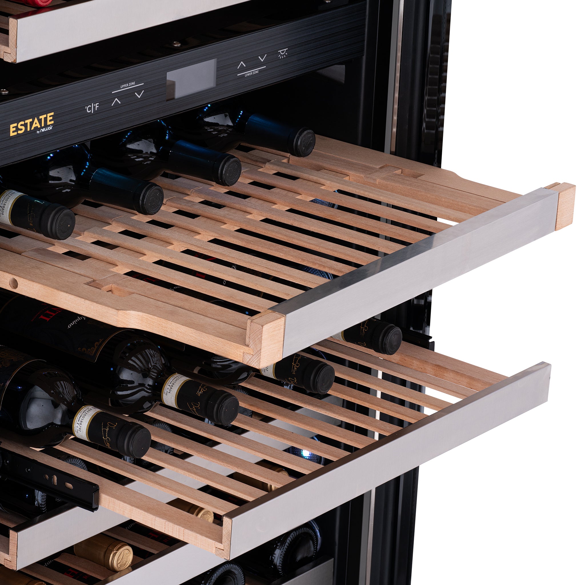 Newair® ESTATE 160 Bottle Freestanding Stainless Steel Wine Cooler Refrigerator - Perfect for Home Bars, Wine Cellars & Entertaining Spaces