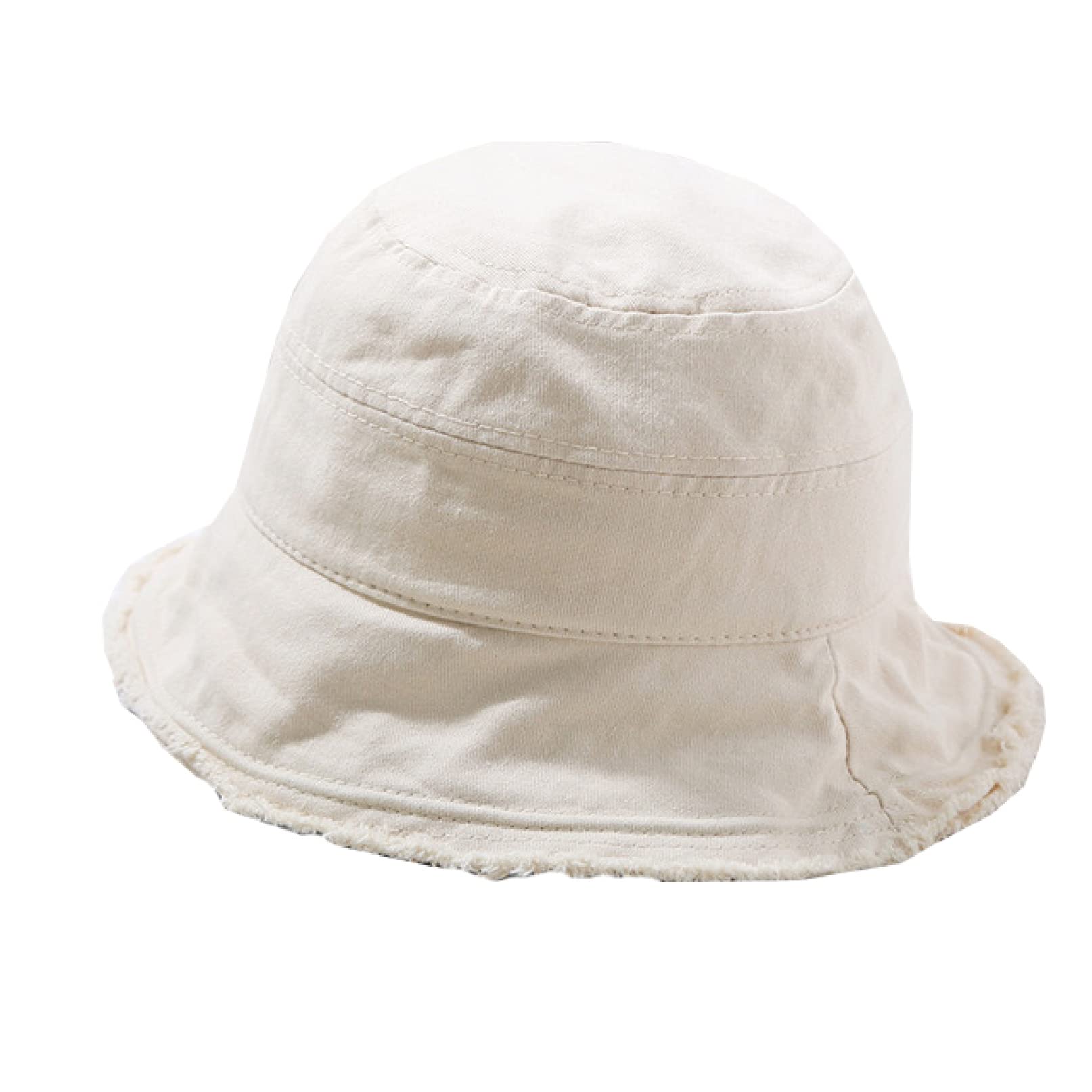 Women's Washable Denim Bucket Hat - UPF Sun Protection, Raw Edge Design, Adjustable Fisherman Hat for Outdoor, Travel & Beach | Stylish Sun Hat for Ladies