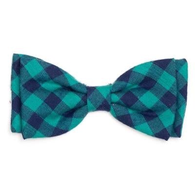 Buffalo Check Bow Tie for Men - Green and Navy Plaid Pattern - Perfect for Weddings, Parties & Formal Events