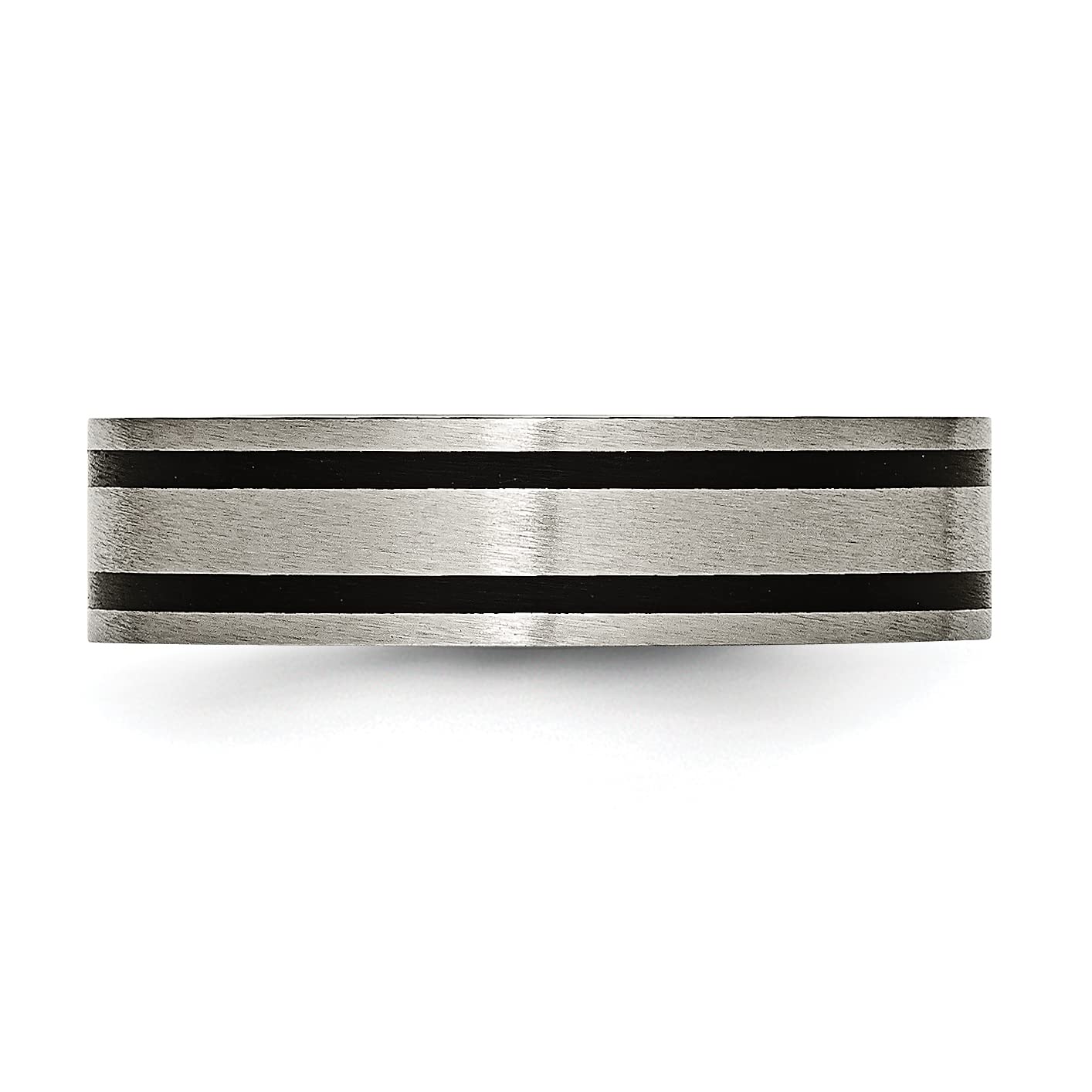 IceCarats Titanium Black 6mm Wedding Band Ring for Men - Durable & Comfortable Wedding Ring for Grooms, Engagement, Anniversary - Perfect for Everyday Wear & Special Occasions