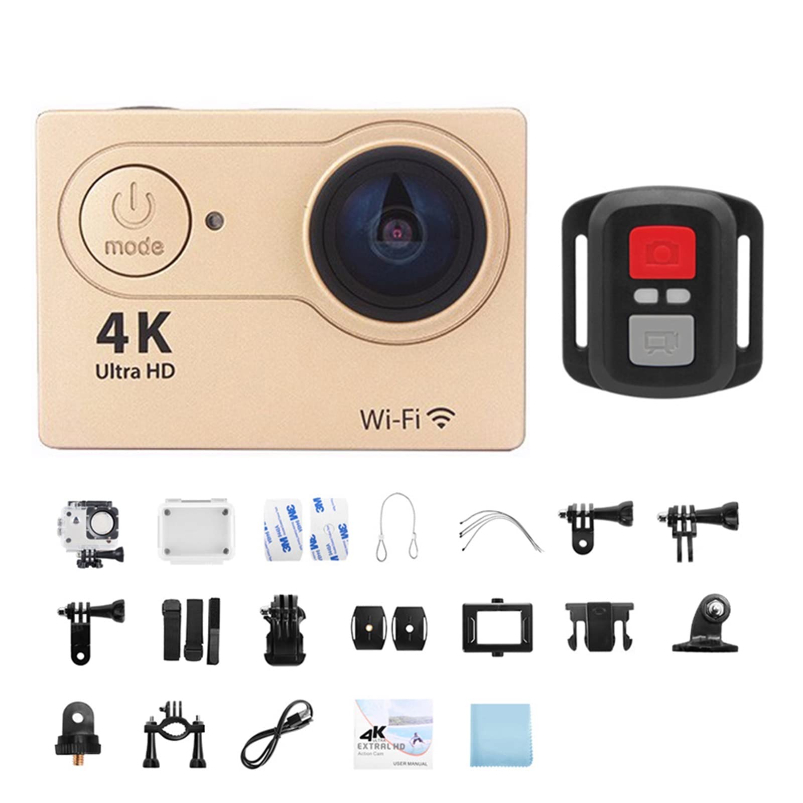 4K Action Camera with Stabilization - Waterproof Sports Camera for Outdoor Adventures