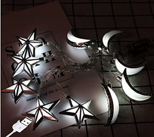 20pc Moon & Star (Gold) Warm White