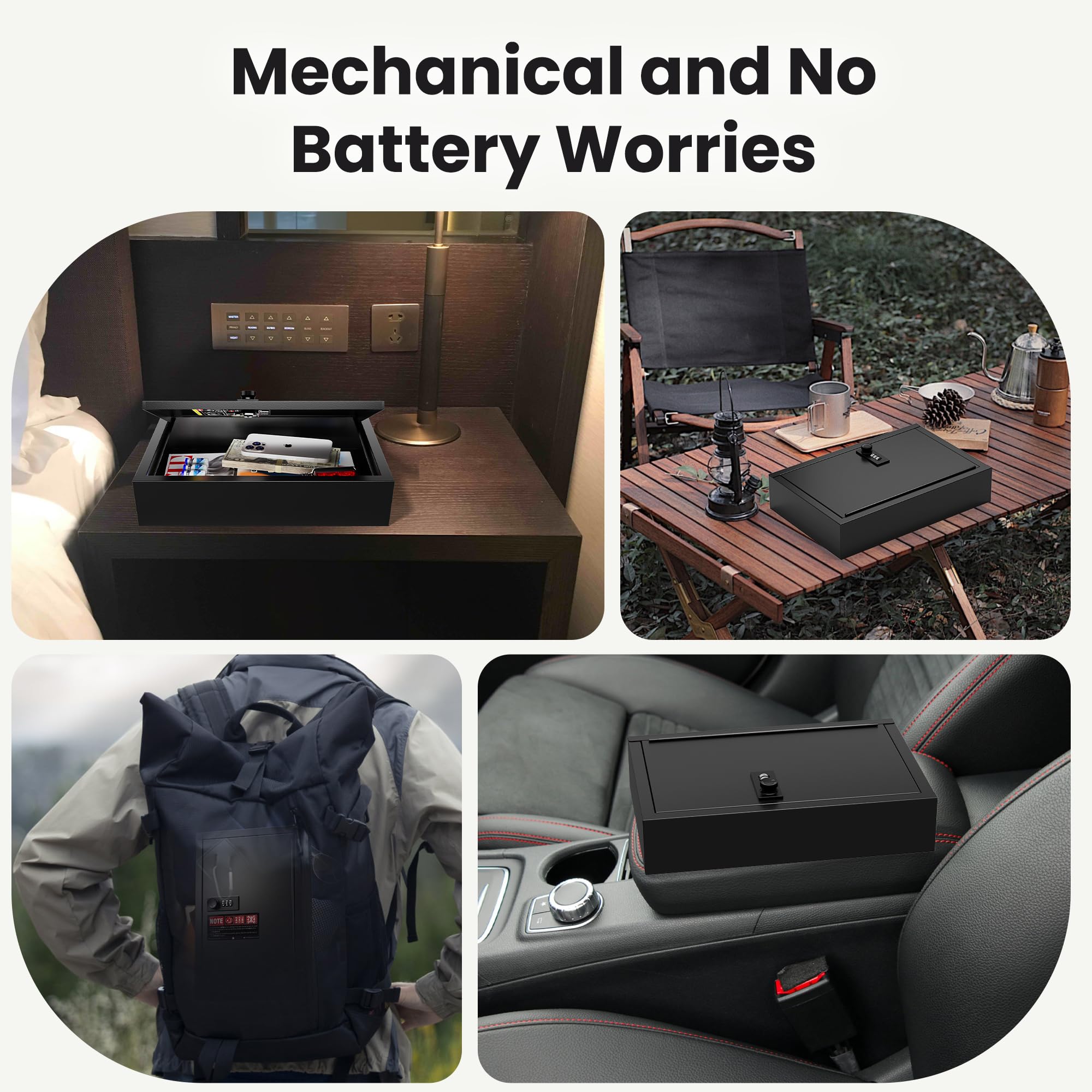 Fireproof Lock Box for Personal Items - Combination Small Safe Box for Wallet, Valuables, Passport, Jewelry & Cash | Home, Office & Travel Security Solution | Protect Important Documents & Belongings